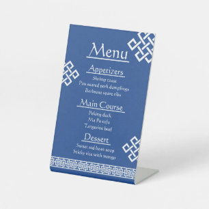 Chinese elegantie in blauw voetstuk reclamebord met voetstuk