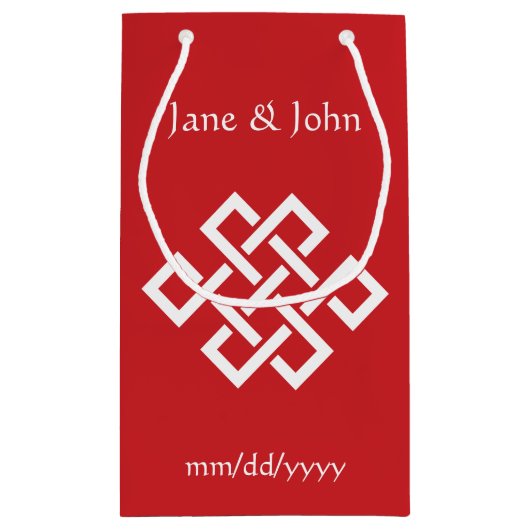 Chinese Elegantie in Cherry Gift Bag Klein Cadeauzakje (Achterkant)