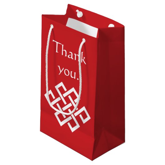 Chinese Elegantie in Cherry Gift Bag Klein Cadeauzakje (Voorkant Gekanteld)