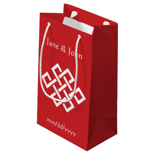 Chinese Elegantie in Cherry Gift Bag Klein Cadeauzakje (Achterkant Gekanteld)