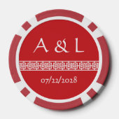 Chinese elegantie in Cherry Poker Chips (Achterkant)