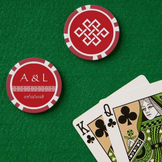 Chinese elegantie in Cherry Poker Chips (Pokertafel (Dubbel))