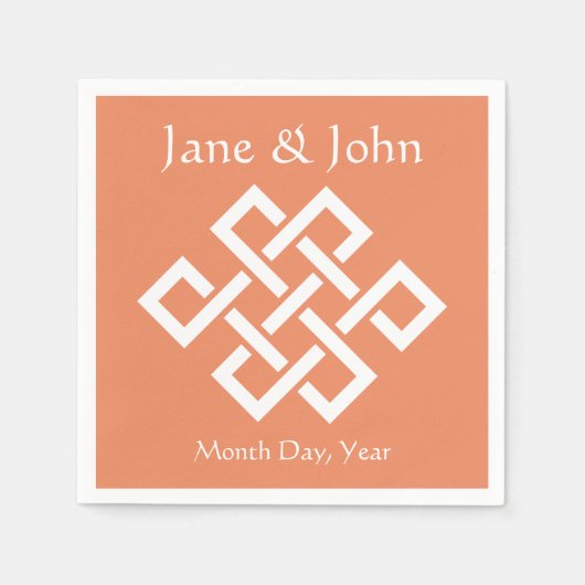 Chinese elegantie in Coral Napkins Servetten (Voorkant)