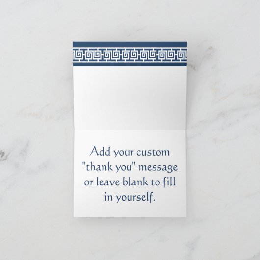 Chinese elegantie in de marine bedankt uw kaart (Binnen)