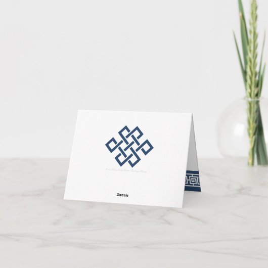 Chinese elegantie in de marine bedankt uw kaart (Achterkant)