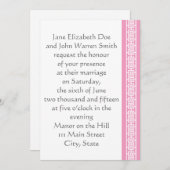 Chinese elegantie in de uitnodiging voor het roze  (Voorkant / Achterkant)