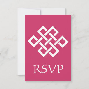 Chinese Elegantie in Framboos RSVP Kaart