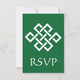 Chinese Elegantie in Groene RSVP Kaart