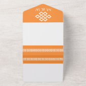 Chinese elegantie in het Sinaasappel All In One Uitnodiging (Buitenkant)