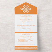 Chinese elegantie in het Sinaasappel All In One Uitnodiging (Binnen)