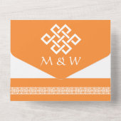 Chinese elegantie in het Sinaasappel All In One Uitnodiging (Achterkant)