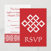 Chinese Elegantie in Kers RSVP Kaart (Voorkant / Achterkant)
