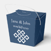 Chinese Elegantie in Navy Favor Box Bedankdoosjes (Achterkant)
