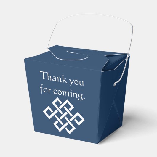 Chinese Elegantie in Navy Favor Box Bedankdoosjes (Voorkant Zijde)