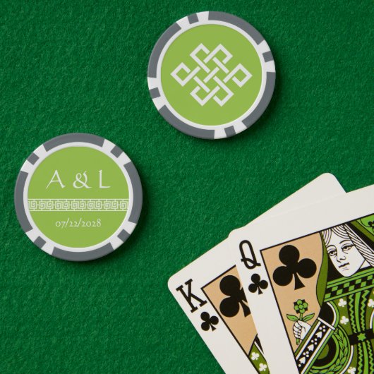 Chinese elegantie in Peridot Poker Chips (Pokertafel (Dubbel))