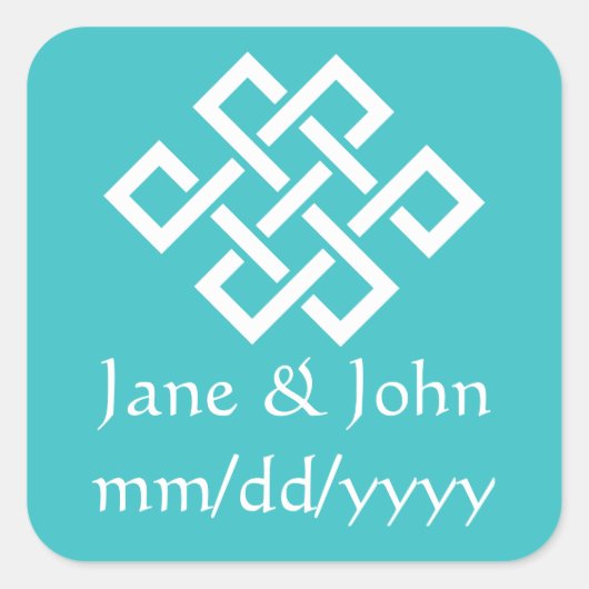 Chinese elegantie in Turquoise Sticker (Voorkant)