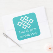 Chinese elegantie in Turquoise Sticker (Envelop)