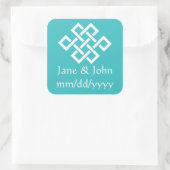 Chinese elegantie in Turquoise Sticker (Tas)