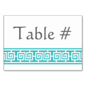 Chinese elegantie in Turquoise Table Kaart (Achterkant)