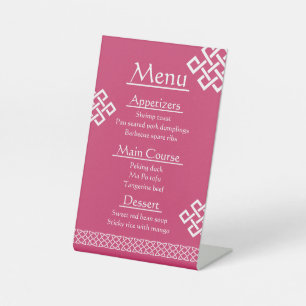 Chinese elegantie in voetsporen van frambozen reclamebord met voetstuk