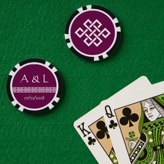 Chinese elegantie in wijn poker chips (Pokertafel (Dubbel))