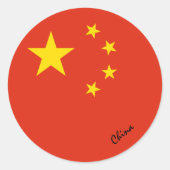 Chinese en Chinese vlagpatriotten, vakantie/sport Ronde Sticker (Voorkant)