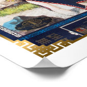  Chinese en Shanghai Woman Navy Cheongsam Poster (Hoek)