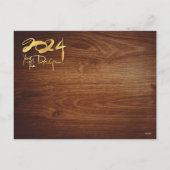 Chinese en Vietnamese Houten Draken Jaar 2024 HPos Feestdagenkaart (Achterkant)