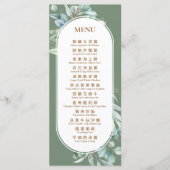 Chinese & Engelse Eucalyptus Shuang Xi  Bruiloft Menu (Voorkant)