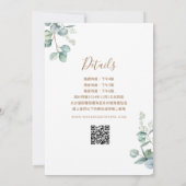 Chinese enige eucalyptus traditionele bruiloft kaart (Achterkant)