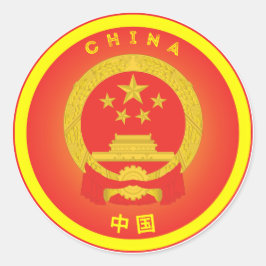 Chinese Erfgoed Embleem Ronde Sticker