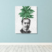 Chinese Evergreen Head Plant Canvas Afdruk (Insitu (Houten vloer))