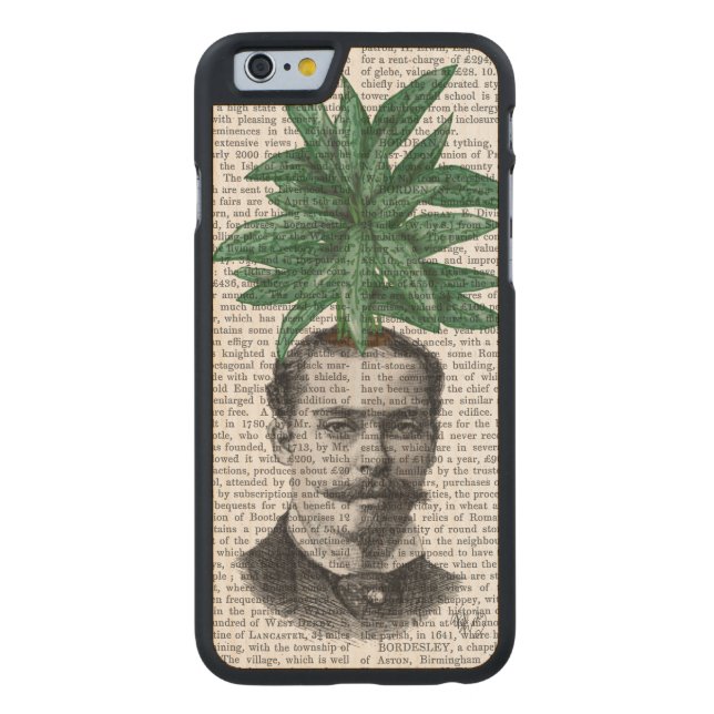 Chinese Evergreen Head Plant Carved Wood iPhone Hoesje (Achterkant)