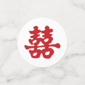 Chinese Fan en Dubbel Geluk | Chinese bruiloft Confetti (Kleine voorkant)