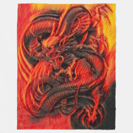 Chinese Fire Dragon Fleece Deken