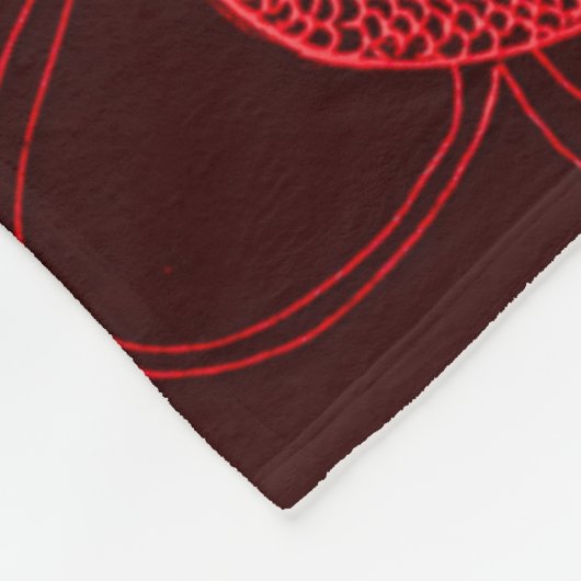 Chinese Fire Dragon Fleece Deken (Hoek)