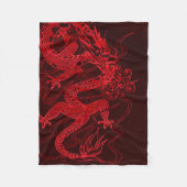 Chinese Fire Dragon Fleece Deken (Voorkant)