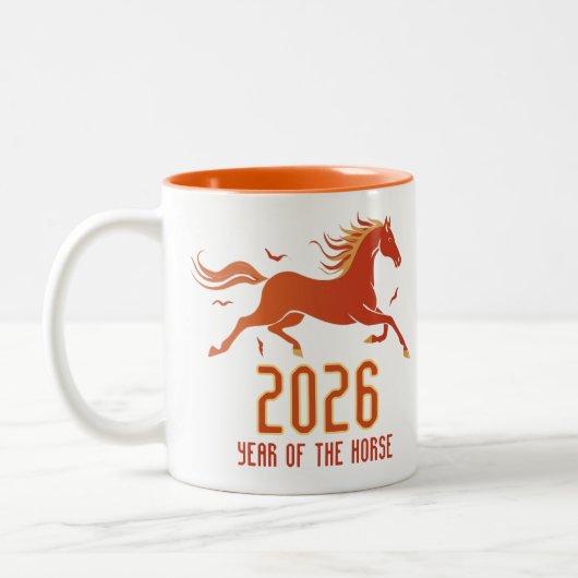 Chinese Fire Horse New Year 2026 Tweekleurige Koffiemok (Links)