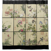 Chinese Flowers Birds Art Floral Shower Curtain Douchegordijn (Voorkant)