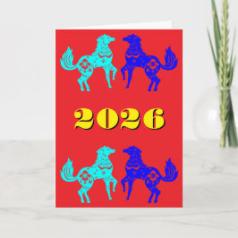 Chinese Folded Holiday Card Feestdagen Kaart