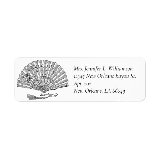 Chinese Folding Hand Fan Elegant  Mode Etiket (Voorkant)