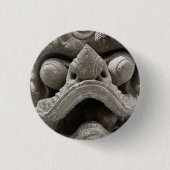 Chinese Foo Dog Draak Graniet Rots Beeldhouwwerk S Ronde Button 3,2 Cm (Voorkant)