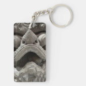 Chinese Foo Dog Draak Graniet Rots Beeldhouwwerk Sleutelhanger (achterkant)