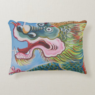Chinese foo Dog/Lion Guardian Mural Accent Kussen