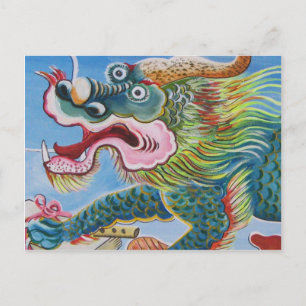 Chinese foo Dog/Lion Guardian Mural Briefkaart