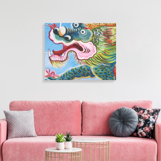 Chinese foo Dog/Lion Guardian Mural Canvas Afdruk (Insitu (Woonkamer))
