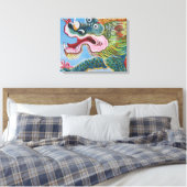 Chinese foo Dog/Lion Guardian Mural Canvas Afdruk (Insitu (Slaapkamer))