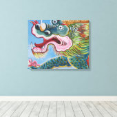 Chinese foo Dog/Lion Guardian Mural Canvas Afdruk (Insitu (Houten vloer))