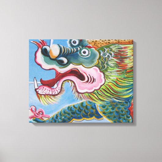 Chinese foo Dog/Lion Guardian Mural Canvas Afdruk (Voorkant)