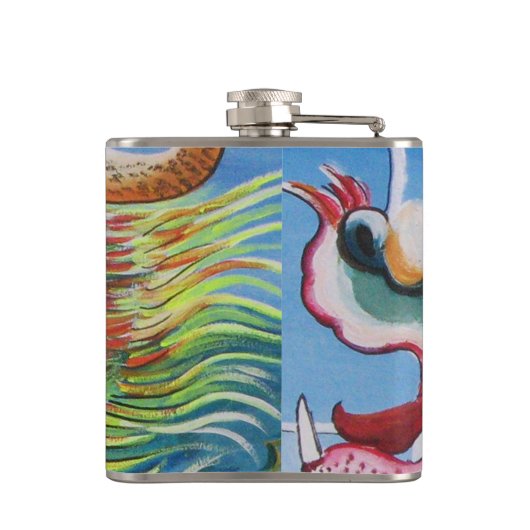 Chinese foo Dog/Lion Guardian Mural Heupfles (Achterkant)